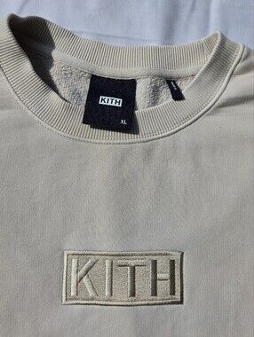 Kith Cyber Monday Oversized Crewneck Pullover Sweatshirt Mens Size XL Biege